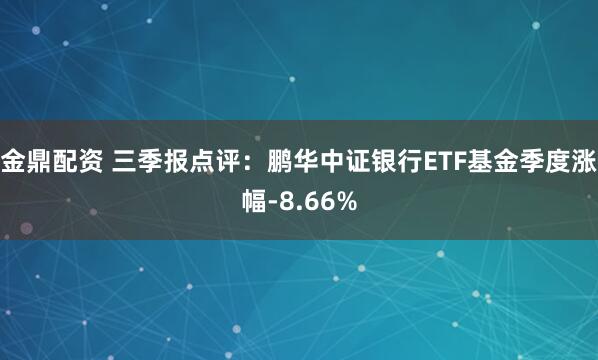 金鼎配资 三季报点评:鹏华中证银行ETF基金季度涨幅-8.66%
