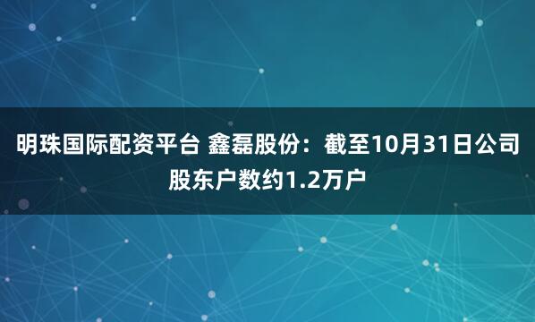 明珠国际配资平台 鑫磊股份：截至10月31日公司股东户数约1.2万户